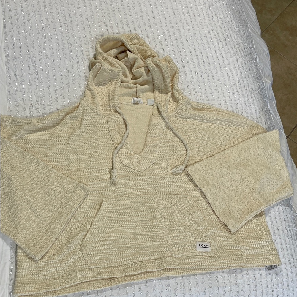 Roxy Cream V-Neck Sweater